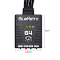 Miniatyrbilde 5 av 5: LED-indikator for trådløs kontrolladapter Ingen ventetid Bluetooth-kompatibel støtte 4 spillere spillkontrolladapter for N64 Console_da