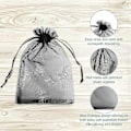 Miniatyrbillede 2 af 3: 50 stk. Gennemsigtige Trækpose Gavepose Sort Organza Bryllup Fest Gavepose Smykker Julegavepose