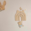 Miniatyrbillede 5 af 5: Børnegave træ Wind-Chime Bjørn/kanin Wind-Chime til børneværelse ornamenter