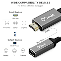 Pikkukuva 5 / 5: QGeeM HDMI - Mini DP -muunninsovitin kaapeli UHD 4K@30Hz liitäntä
