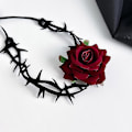 Miniatyrbillede 5 af 5: Boho Tornet Blomster Krave Choker Halskæde Blød Flannel Blomster Kravat Halskæde