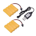 Miniatyrbilde 1 av 5: 2 stk. 4,8 V 700 mAh Ni-cd Aa Batteripakke Oppladbar Sm-2p Plugg For Rc Bil Leker Dz