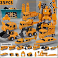 Pikkukuva 1 / 3: Magneettinen Muuntuva Insinööriauto Kokoamislelut Yellow 35 piece set