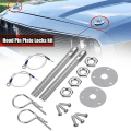 Miniatyrbild 3 av 3: 2x Universal Mount Motorhuv Pin Lock Spärrsats Racing Sportbil Legering Silver