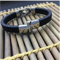Miniatyrbillede 4 af 5: Mor og Søn Forbundet For Evigt Flettet Læderarmbånd