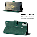 Miniatyrbillede 3 af 5: Til Nokia C31 4G Linjer Læder Business Telefon Cover Anti-drop Wallet Stand Flip Case Blackish Green