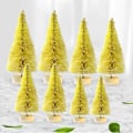 Miniatyrbild 2 av 5: 8 st Skrivbordsminiatyrer Tall Mini Konstgjord Julgran för Julfest Yellow