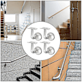 Miniatyrbild 3 av 4: 304 Rostfritt Stål Ledstångsfäste För Trappräcke Väggfäste Trä Ledstång Silver (4 Stycken)