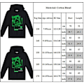 Pikkukuva 3 / 3: Lasten poikien Minecraft-painatuksella varustetut hupparit Creeper-hupparipuserot Black 11-12 Years