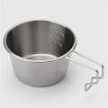 Miniatyrbilde 5 av 5: Picnic Bowl Non-Stick Campingkopp med Håndtak Servise Utendørs Kokekar Kokeskål Sølv 360ml Silver
