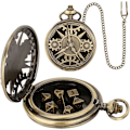 Miniatyrbilde 1 av 5: Mini DND Terning Sett med Steampunk Bronse Hul Kasse for Lommeur, 7 stk Polyedriske Metall Terninger, Dungeons and Dragons Gaver