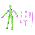 Miniatyrbild 1 av 5: Joint Man Multi-ledad Rörlig Robotmodell Actionfigur Flexibel Led Konstfigur för Heminredning Green