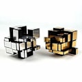 Miniatyrbilde 3 av 3: Speed ​​Cube Puzzle 3x3x3 Gull og sølv Speed ​​Magic Cube Irregular Speedcubing sett 2 stk.