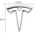 Miniatyrbild 2 av 5: sysy Autocollants de Voiture en métal 3D et décalcomanies Emblem Badge T Logo Tesla adaptent,argent