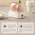 Miniatyrbilde 3 av 5: Eggkoker for 2 egg, Kompakt elektrisk eggdamper, Beste eggkoker koker alle tre kokegrader - Bløt, Medium, Hard White