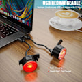 Pikkukuva 4 / 4: GarhrStore LED-pyöränvalo, USB ladattavat etu- ja takavalot, IPX4 vedenpitävä LED-pyöränvalo, 6 kirkkaustilaa, sopii kaikkiin pyöriin ja kaikille
