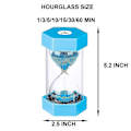 Miniatyrbilde 2 av 5: Timeglass Sand Timer 60 minutter: Plastic Sand Clock, gigantisk Blue Sand Watch , Arena 60 min