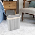 Pikkukuva 3 / 5: Soikea roskakori kapea jäteastia roskasäiliö keittiön roskakori pyykkitupaan aurinkohuoneeseen autotalliin kotiin grey L