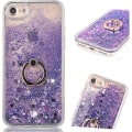 Miniatyrbilde 1 av 4: iPhone 6 iPhone 6S Deksel Flytende Glitter Gjennomsiktig Hard med Ringholder 360 graders rotasjon