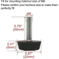 Miniatyrbilde 2 av 5: 20 stk. Justerbare Nivelleringsføtter for Møbler, Møbelglidere, Bord- og Stolbensbeskyttelse, Gulvbeskyttelse, M6 X 22 X 22mm