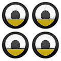 Miniatyrbilde 1 av 5: 4 stk. 56 mm 60 mm Bil Emblem Hjul Nav Caps Klistremerker Auto Felg Deksel for Smart Fortwo Forfour 453 451 452 450 454 Tilbehør Yellow Sticker