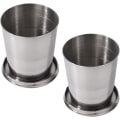 Miniatyrbillede 1 af 5: 2 stykker rustfrit stål sammenklappeligt tumbler, rustfrit stål sammenklappeligt krus, sammenklappeligt sammenklappeligt kop, rustfrit stål sammenklappeligt krus rejse kop