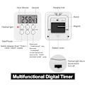 Miniatyrbilde 3 av 5: Kjøkken Timer Magnetisk Digital Timer Og Stoppklokke Kjøkken Alarm Timer Korttidsalarmklokke Med Lyd Og Lyssignal, Ideell Kjøkken Timer Timer C