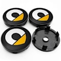 Miniatyrbilde 1 av 5: 4 stk. 56 mm 60 mm Bil Emblem Hjul Nav Caps Klistremerker Auto Felg Deksel for Smart Fortwo Forfour 453 451 452 450 454 Tilbehør Yellow Black Cap