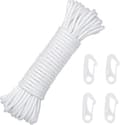 6mm Nylon Flaggstångslina med 4 Krokar (15 Meter)
