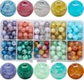 200 st Acsergery Present Runda Kristall Crackle Pärlor - 8mm Glas Crack Distanspärlor