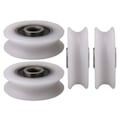 Miniatyrbillede 1 af 3: 4 stk. 4x20x6,5x7,4 mm Hvid Indre Dia 4 mm U-spor Nylon Trækhjul til Skydedør