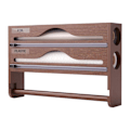Miniatyrbillede 1 af 5: Wrap Dispenser Bambus Aluminiumfolie og Bagepapir Opbevaring 3 in 1 brown