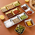 Pikkukuva 3 / 5: 1/2/3 Ruudukon Ruostumattomasta Teräksestä Valmistettu Mausteseosastia Korean Metalli BBQ-kastike Dip-astia Lautanen BBQ-ravintola Keittiö Astiat Golden 2Grids