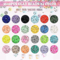 Miniatyrbilde 2 av 5: 3600 stk Leire Flat Beads Polymer Clay Beads 24 Farger 6mm Runde Leire Spacer Beads Leire Beads For Smykker
