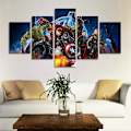 Miniatyrbillede 4 af 4: Tryk 5 Stykker Miracle Avenger Ultron Superhelt Lærred Maleri Stue Hjem Dekoration Lærred Kunst Vægplakater (uden Ramme)