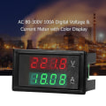 Miniatyrbild 2 av 5: AC 80-300V 100A Digital Voltmeter Amperemeter Ampere Tester Mätare Grön Röd LED Amp Dubbel Display AC Panel Strömmätare Tester Med Strömtransformator