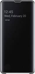 For Samsung Galaxy S10 Beskyttende Clear View Folio Cover Case - Sort