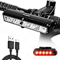 Miniatyrbild 1 av 5: 2024 Nya 2600 Lumen Mountain Bike Lights Fram och bak Laddningsbara LED- set