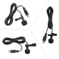 Miniatyrbild 3 av 5: 150cm Professionell Mini Usb Omni-direktionell Stereo Mikrofon Med Krage Clip För Gopro Hero 3 3+ 4