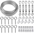 30M/2mm Rustfri Wire Kit med M5 Spændeskruer til Planter, Tørresnor, Rækværk