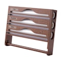 Miniatyrbillede 3 af 5: Wrap Dispenser Bambus Aluminiumfolie og Bagepapir Opbevaring 4 in 1 brown