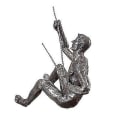 Miniatyrbillede 5 af 5: 3x bronze klatring rapellering mænd trio hængende ornamentfigurer klatre mænd væghængende figur rapelling ornamenter