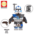 Miniatyrbilde 3 av 4: 8 stk Legion Clone Trooper Army Sett Mini Captain Rex Jesse og Echo Star Captain Rex 501st Clone Trooper Wars Figurer Klosser