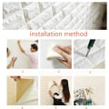Pikkukuva 7 / 8: 10-pakkaus 3D Laatta Tiiliseinä Tarra Itseliimautuva tapetti white 10PCS
