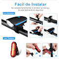 Pikkukuva 7 / 7: LED-pyöränvalo etu- ja takakellolla, USB ladattava, 1200mAh, superkirkas, IP65 vedenpitävä, 3+5 tilaa, maasto- ja maantiepyöräilyyn