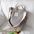 Miniatyrbilde 3 av 4: Canvas Håndveske for Kvinner, Shoppingveske for Fritidsaktiviteter gray