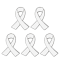 Miniatyrbillede 1 af 5: 5 Stykker Bånd Broche Nål Revers Nål Corsage Nål Legeringsmateriale Bånd Corsage Nål til Brystkræft og AIDS Bevidsthed White