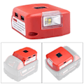 Miniatyrbillede 4 af 5: Bærbar Strømkilde Med LED Arbejdslys, 2 USB-porte Og DC-port Udskiftning Til M18 Strømkildeadapter Kompatibel Med M18