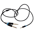 Miniatyrbilde 5 av 5: 3,5 mm til 6,35 mm Adapter Lydkabel for Mikserforsterker Høyttaler Gullbelagt 6,5 mm 3,5 Hann Splitter