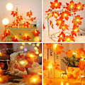 Miniatyrbild 4 av 5: 2 Förpackningar Totalt 6m 40 LED Höstdekorationer Lönnlövsnöre Med Ljus, Höst Hem Utomhusdekor Höstgirland Thanksgiving Dekorationer Höstsal